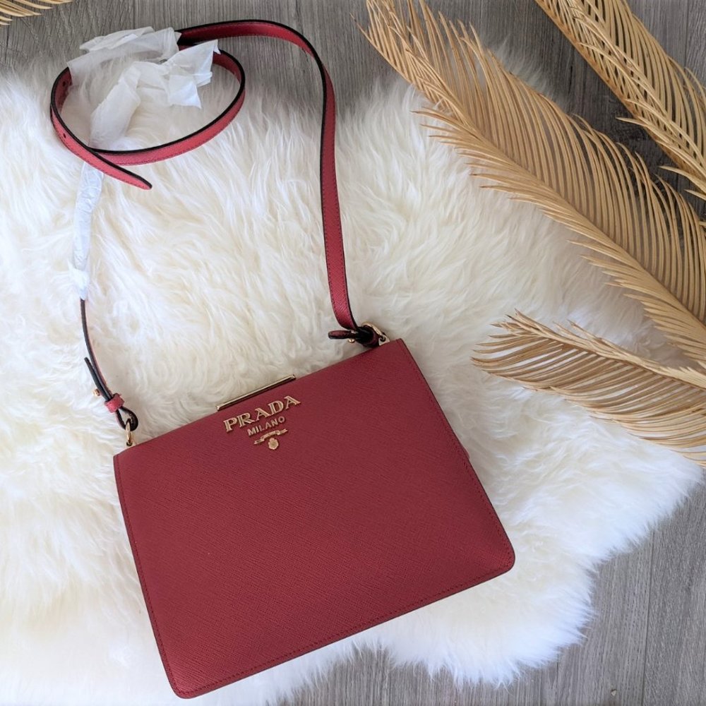 NEW Prada Light Frame Saffiano Leather Bag